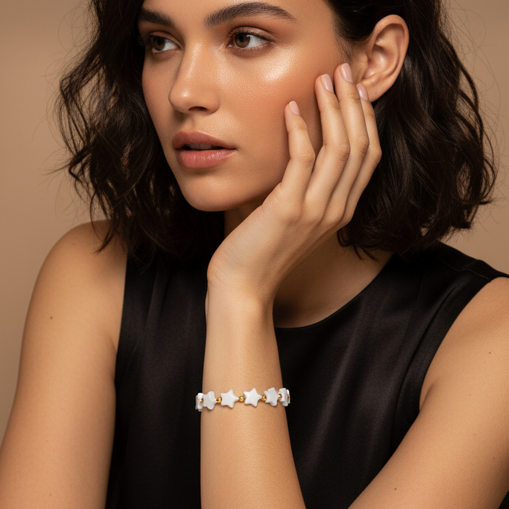 Pearl & Steel Bangle