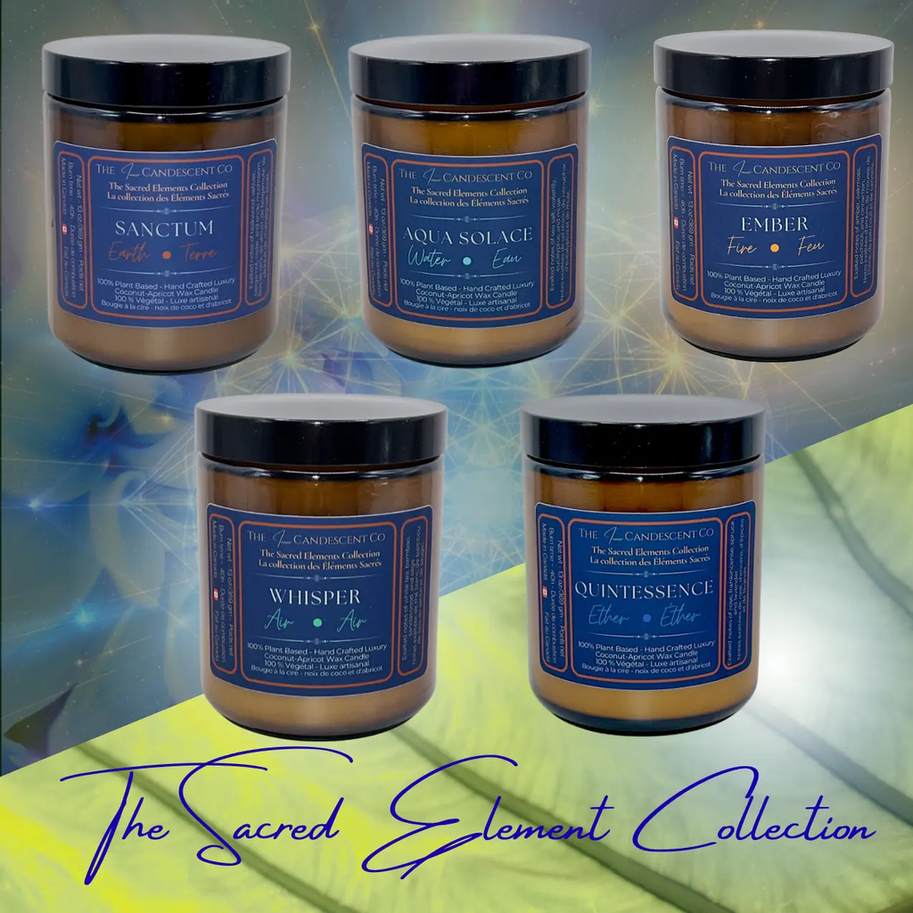 SACRED ELEMENTS COLLECTION | 5 luxury coconut apricot wax candle gift set