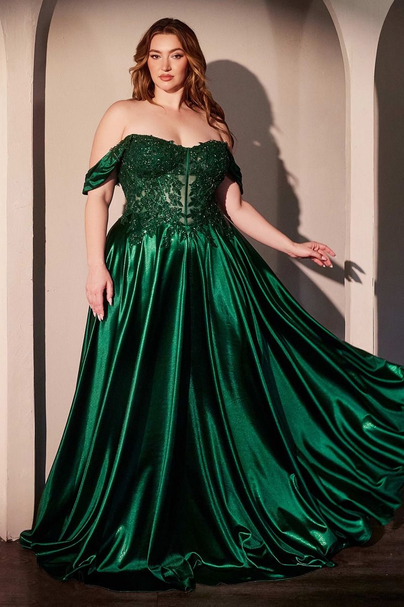 5 color avaible in OFF THE SHOULDER LACE & SATIN A-LINE DRESS
