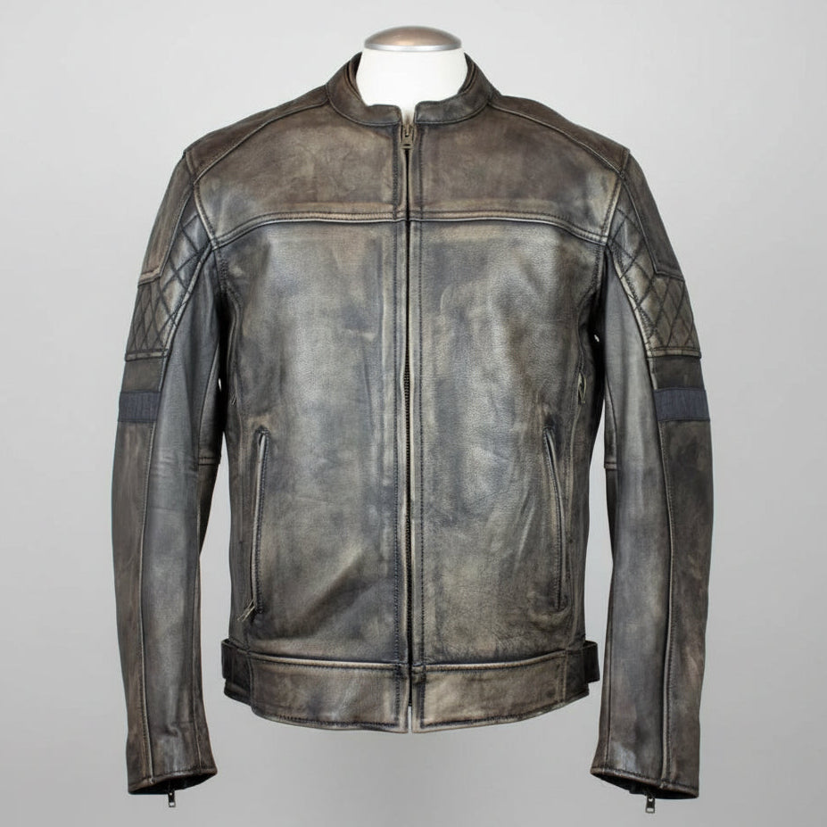Unik International Men's Reflective Stripe Motorcycle Jacket