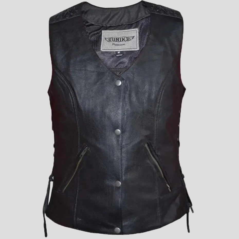 Unik International Women's Eyelet Laced 2 Pocket Vest