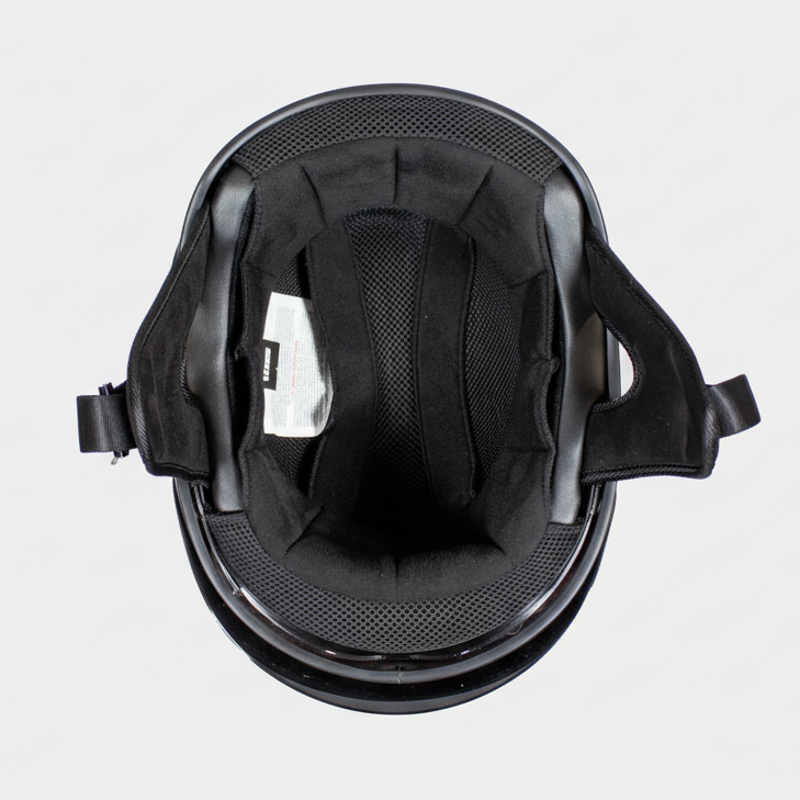 VOSS 707FRP Black Skull and Rose Half Helmet with Peak