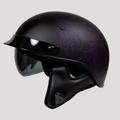 VOSS 707FRP Purple Paisley Half Helmet with Peak