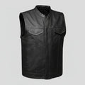 Open Road Men's Leather Club Vest | Premium Cowhide Motorcycle Vest