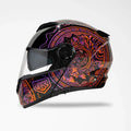 Voss 580 Conquest Neon Mandala Modular Gloss Motorcycle Helmet