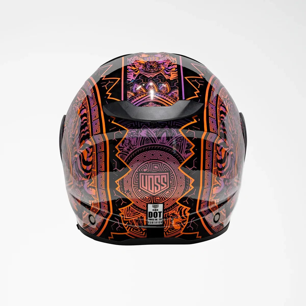 Voss 580 Conquest Neon Mandala Modular Gloss Motorcycle Helmet