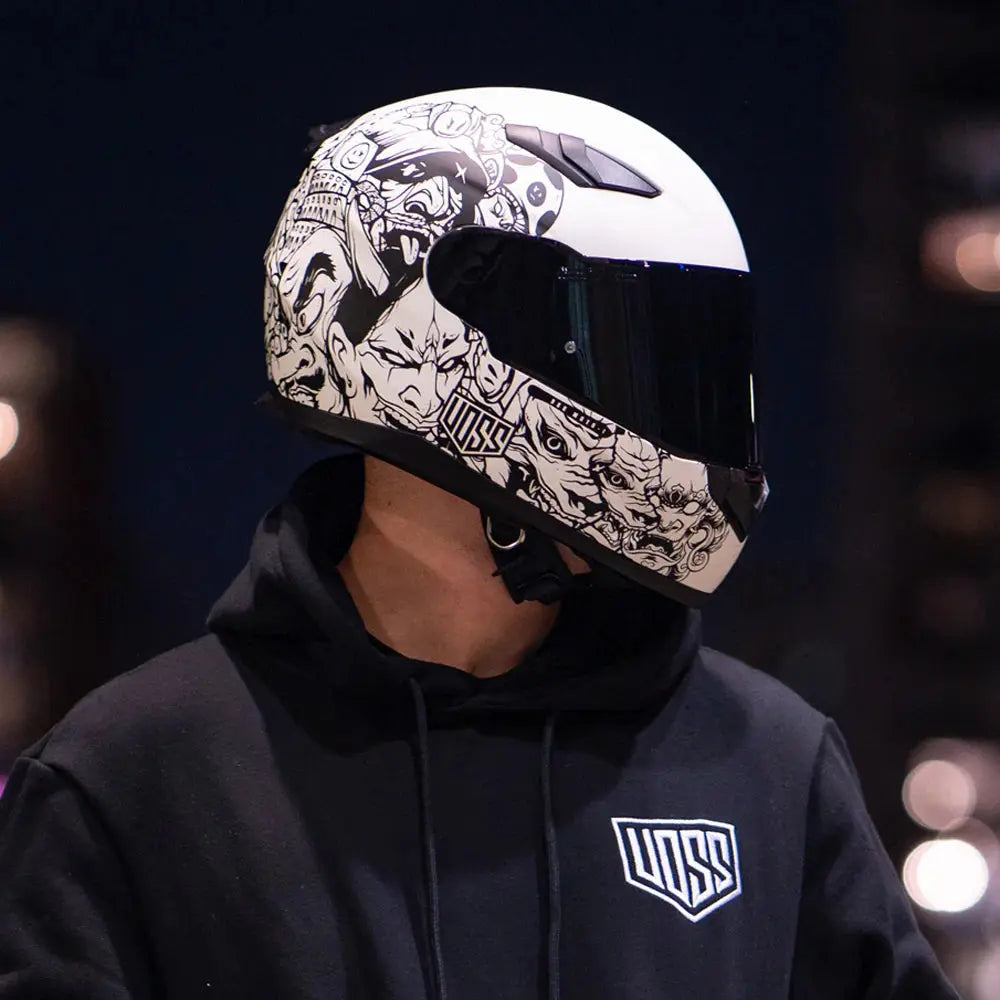 Voss 988 Moto-1 Populace Full Face Matte Motorcycle Helmet