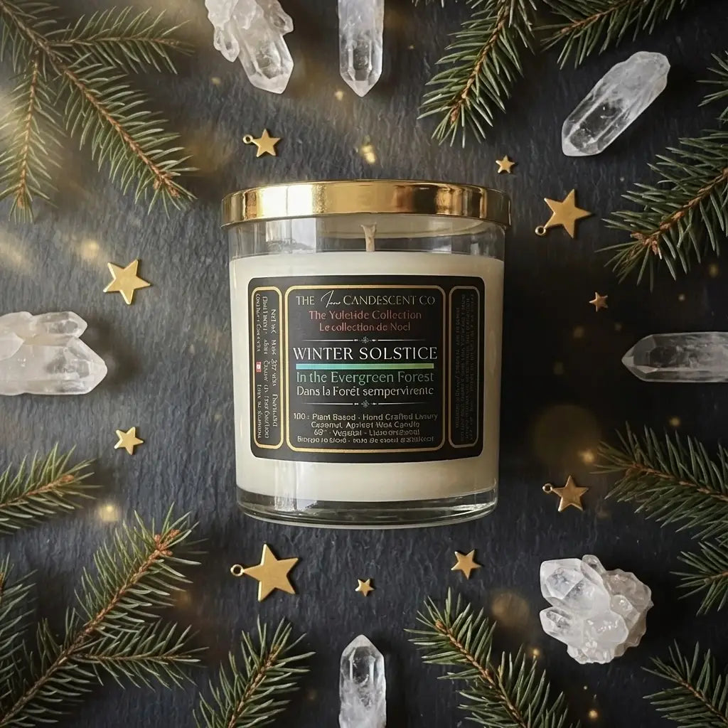 WINTER SOLSTICE | Winter woods luxury coconut apricot wax candle