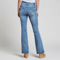 Westfield Eagle Women’s Embroidered Bootcut Jeans. High Waisted Saddle Stitch Stretch Denim