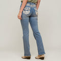 Westfield Eagle Women’s Embroidered Bootcut Jeans. Wings & Rose Bling Denim