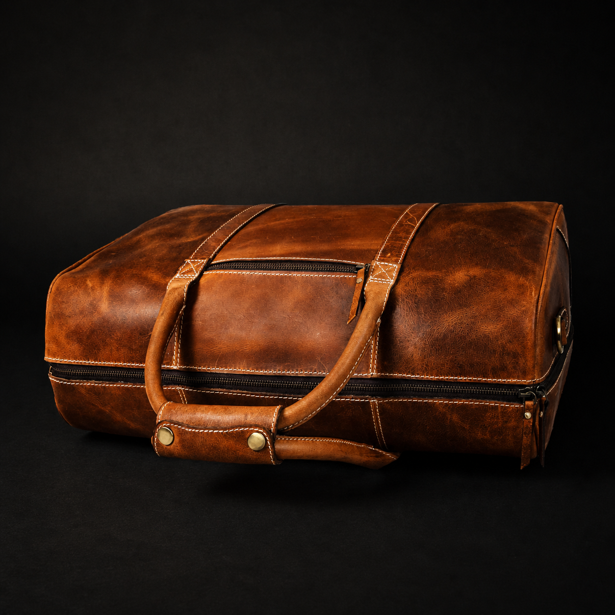 The Wayfarer Bag - Cognac Classic Full-Grain Leather Duffle Bag