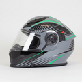 West Coast Leather Black and Green Modular Motorcycle Helmet