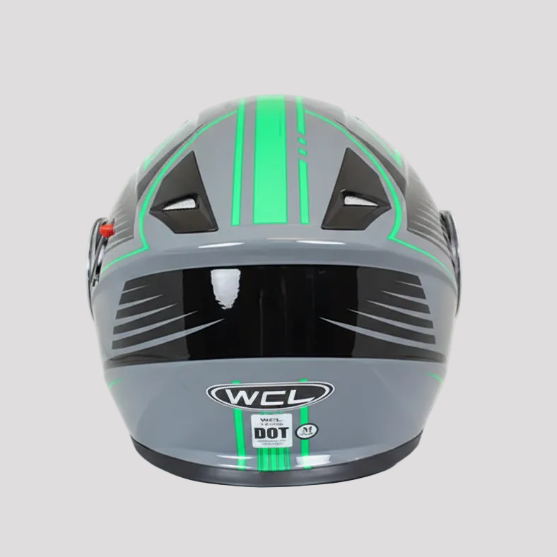 West Coast Leather Black and Green Modular Motorcycle Helmet