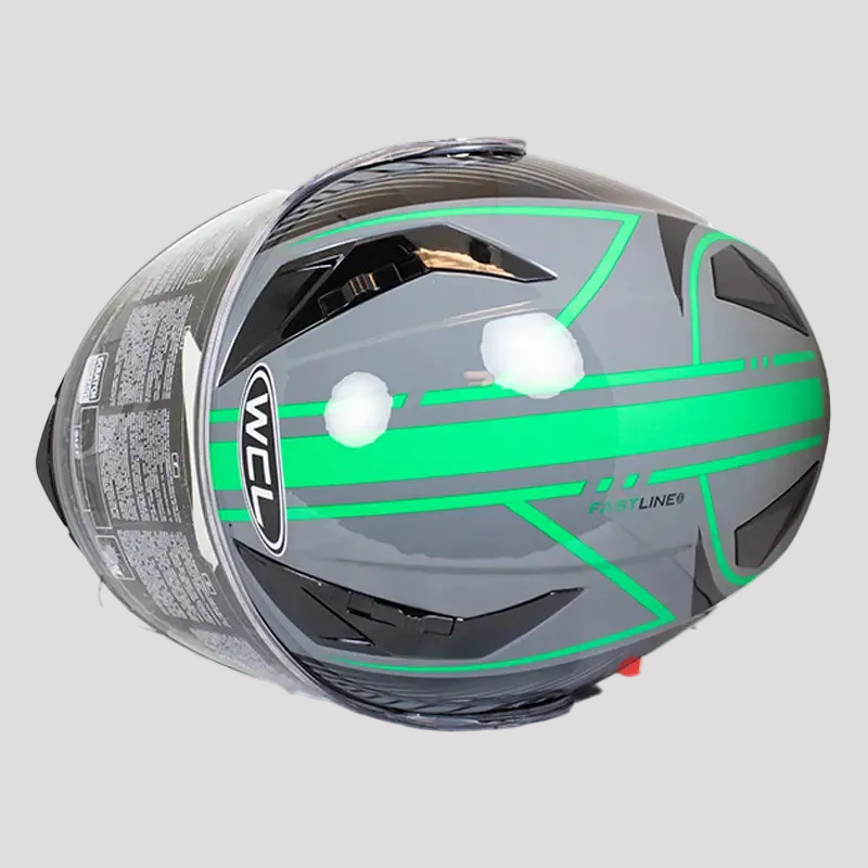 West Coast Leather Black and Green Modular Motorcycle Helmet