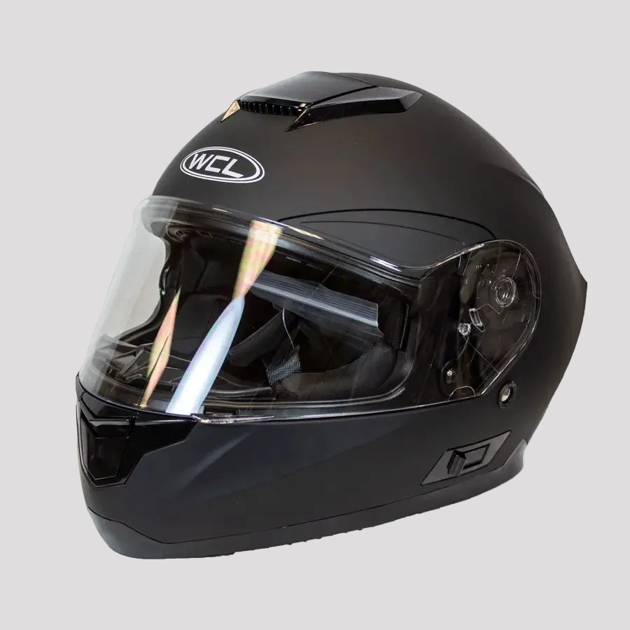 West Coast Leather Full Face Matte Black Motorcycle Helmet