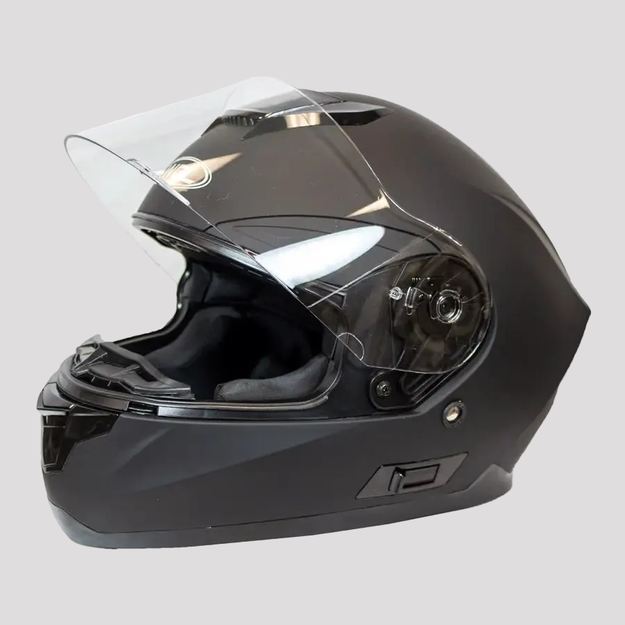 West Coast Leather Full Face Matte Black Motorcycle Helmet