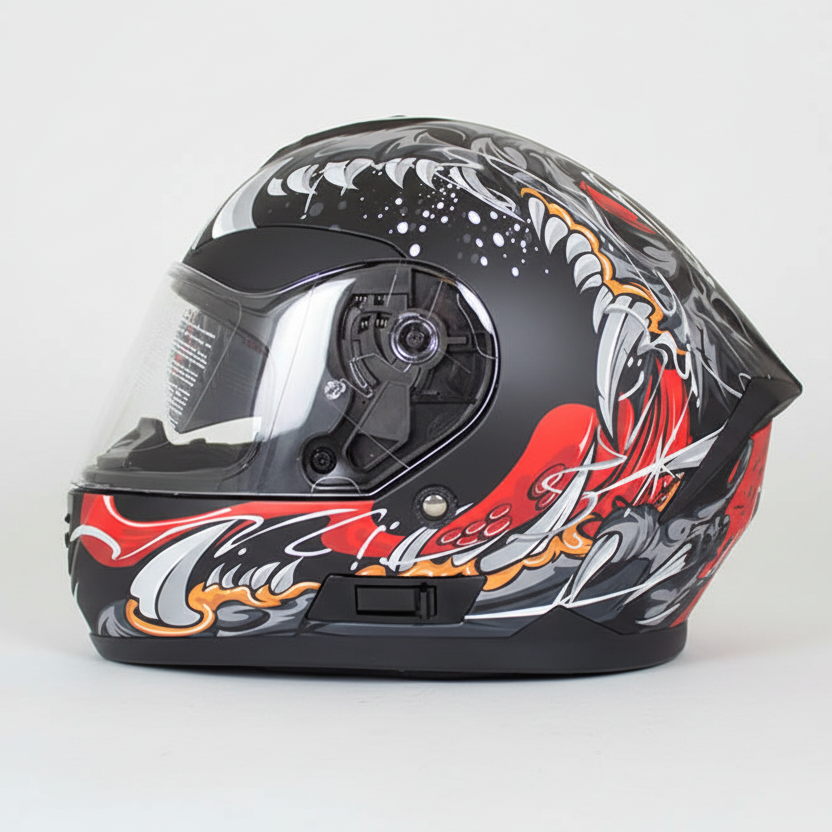 West Coast Leather Monster Skull Full Face Motorcycle Helmet