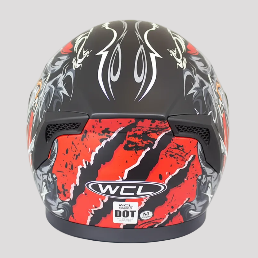 West Coast Leather Monster Skull Full Face Motorcycle Helmet