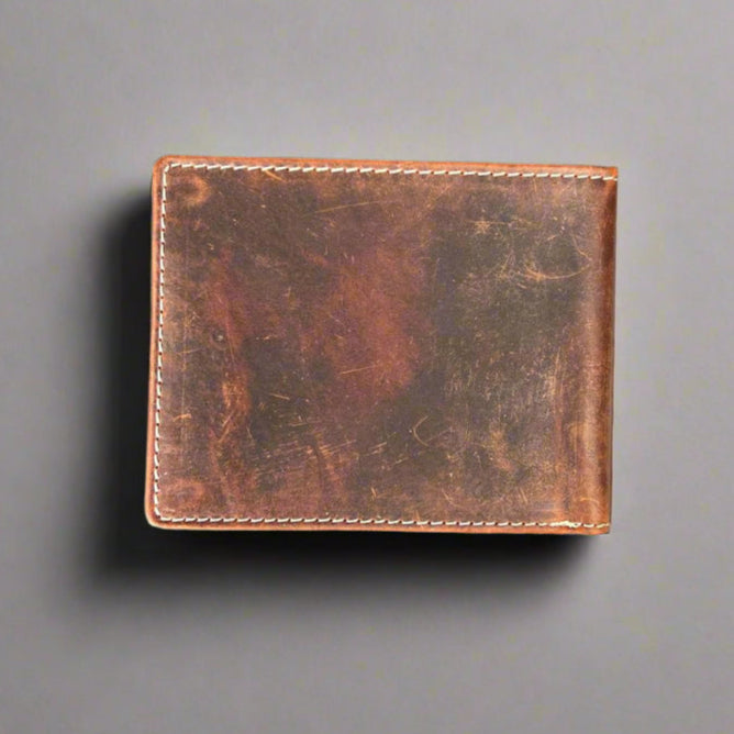 Men’s Skull Embossed Bifold Leather Wallet