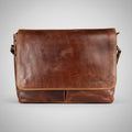 Greenwood Leather Laptop Bag. Premium Waxed Full-Grain Leather Briefcase for 16" Laptops