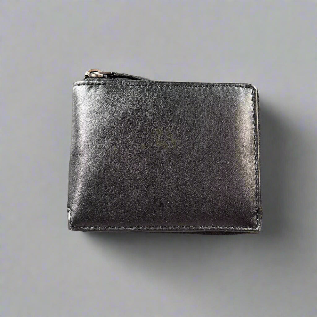 Greenwood Men's Leather Wallet. Premium RFID Protection Zip-Around Wallet