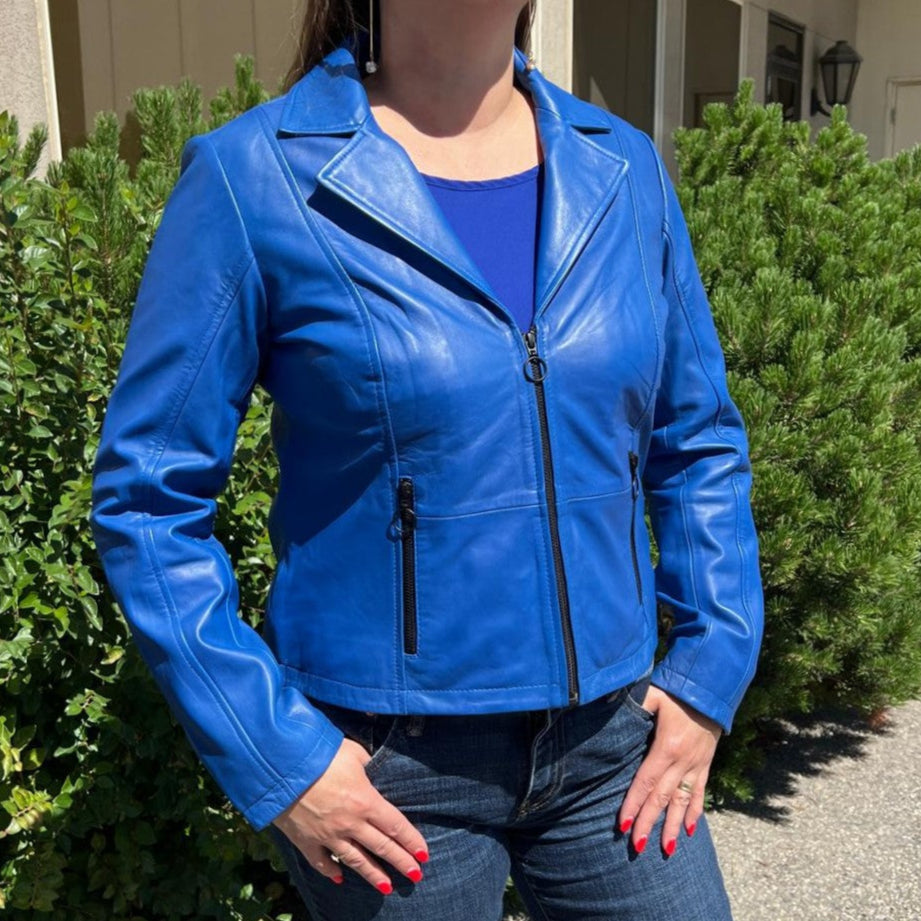Women's Lamb Leather Blazer Jacket