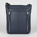 Slim Leather Crossbody. Small Vertical Zip Women’s Bag with Adjustable Strap