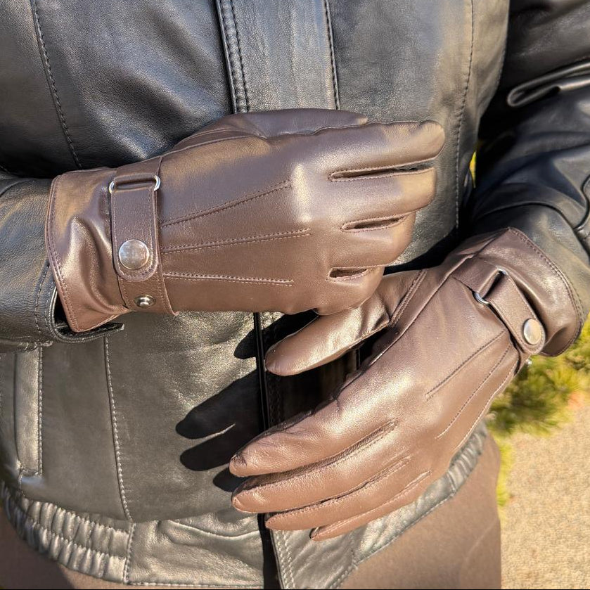 Men's Lamb Leather Gloves with Wool Blend Lining