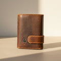 Greenwood Leather Men's Trifold Wallet. Quick-Access Pop-Up Card Ejector