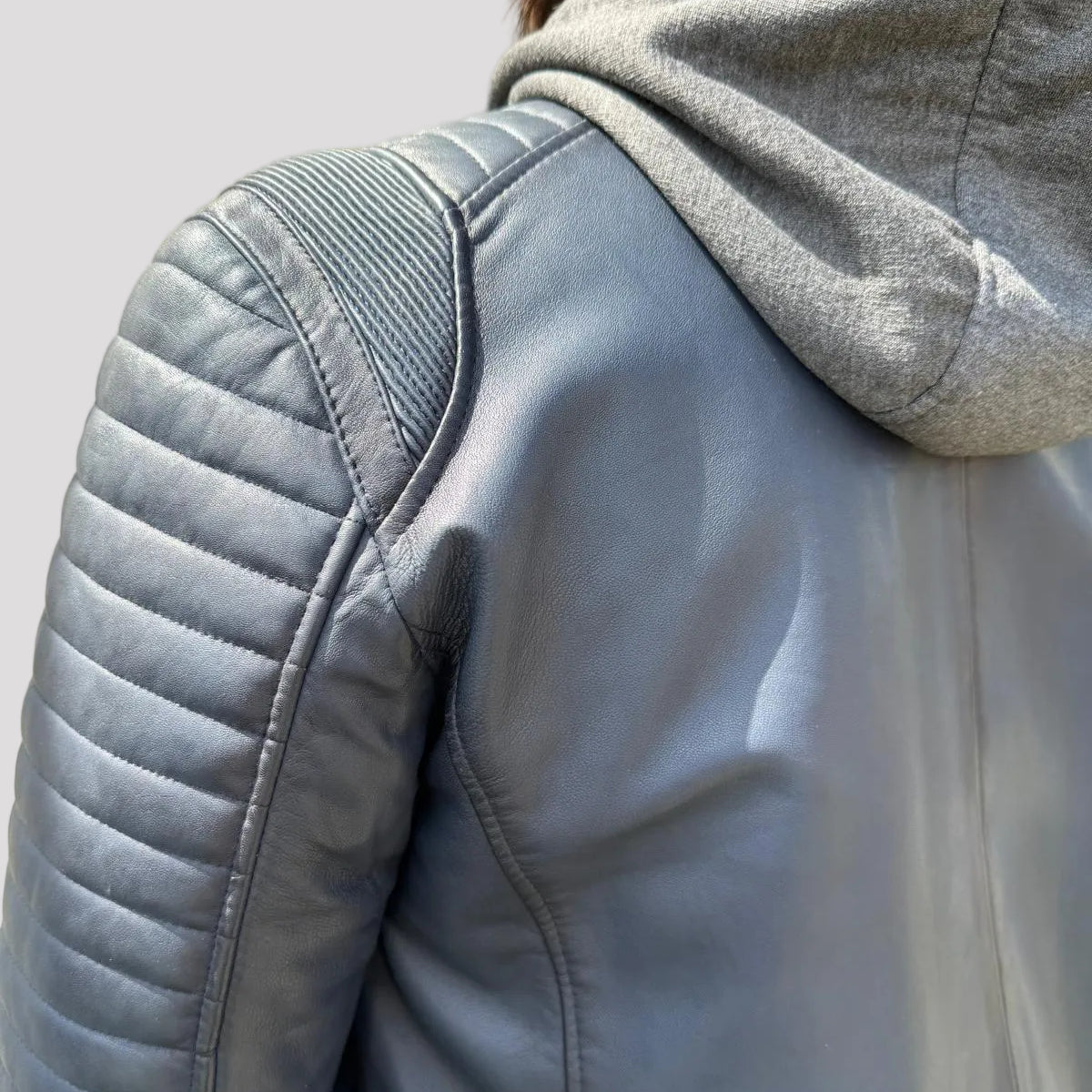 BOL Mens Bally Lambskin Leather Jacket with Removable Hood