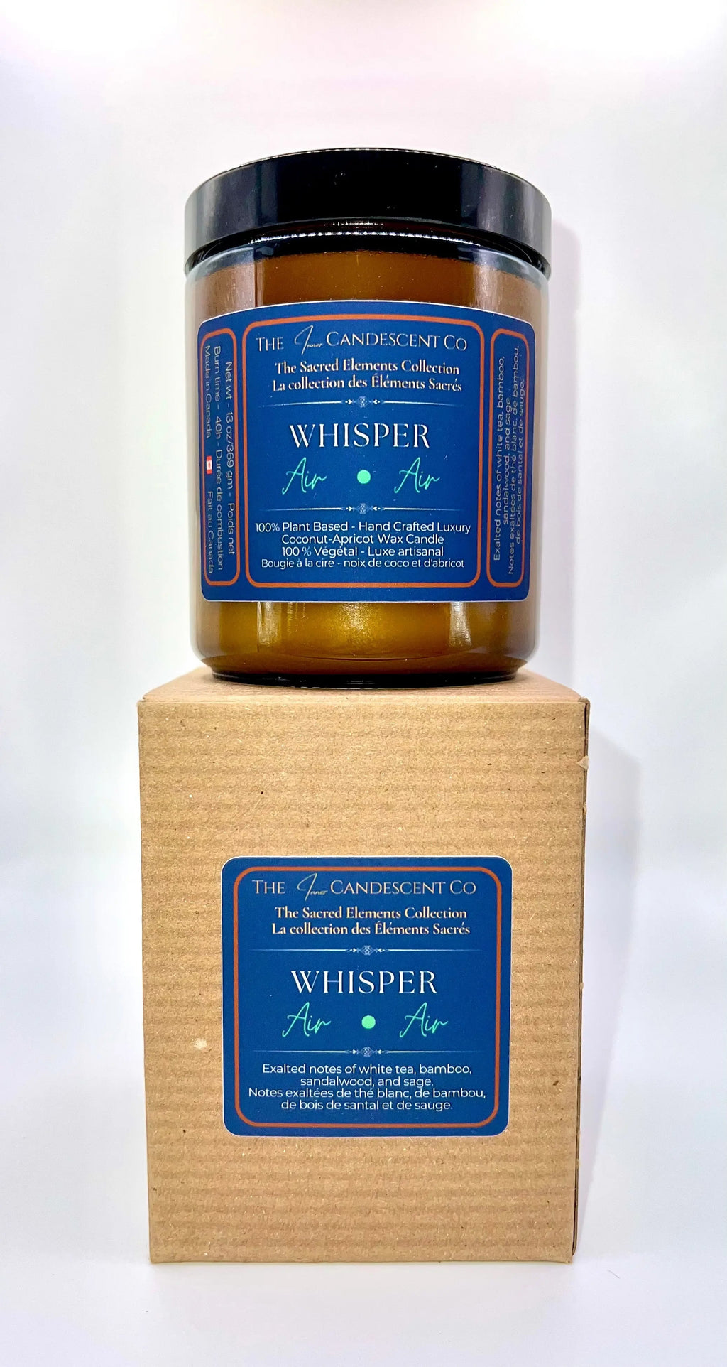 WHISPER — AIR ELEMENT | Fresh airy luxury coconut apricot wax candle
