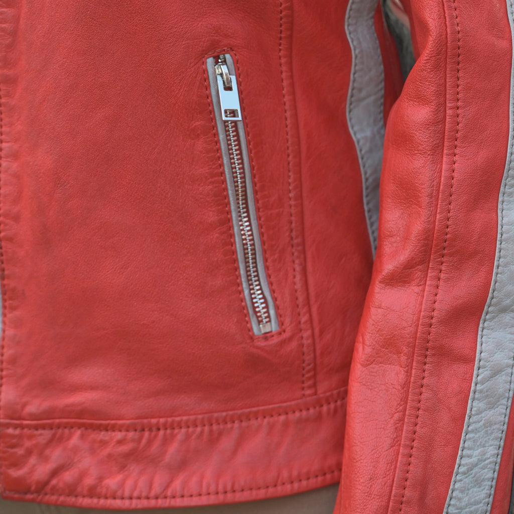 Women's Leather Jacket with Patches