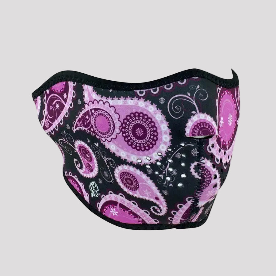 ZANheadgear Half Mask Neoprene Purple Paisley