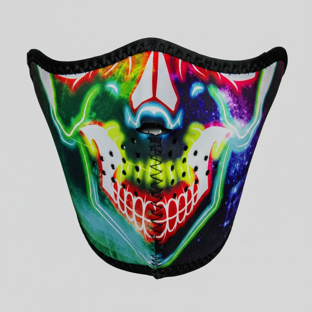 ZANheadgear Multi-Color Skull Neoprene Half Mask