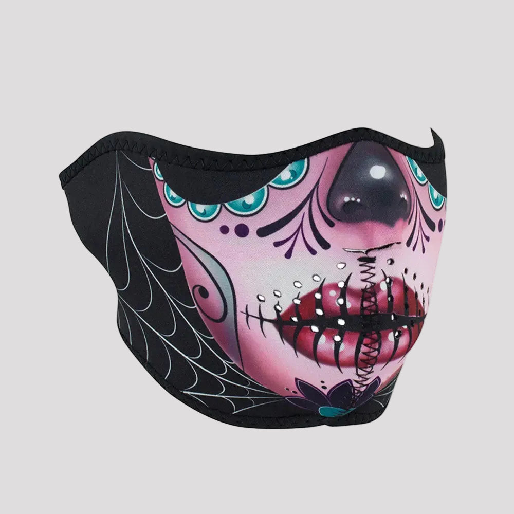 ZANheadgear Sugar Skull Half Face Neoprene Mask