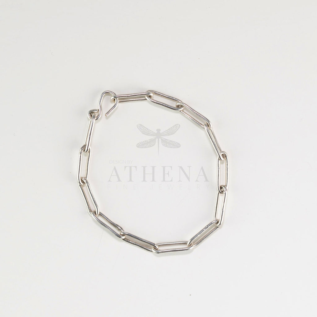 Athena’s Bold Link Anklet – Sterling Silver or 18K Yellow Gold — Handcrafted Paperclip Chain