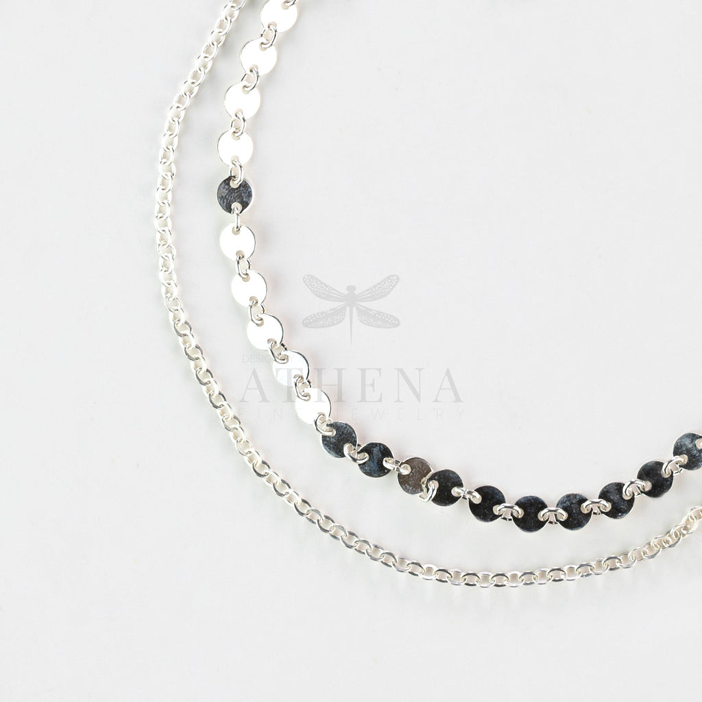 Disc Chain Anklet — Sterling Silver or Gold Fill