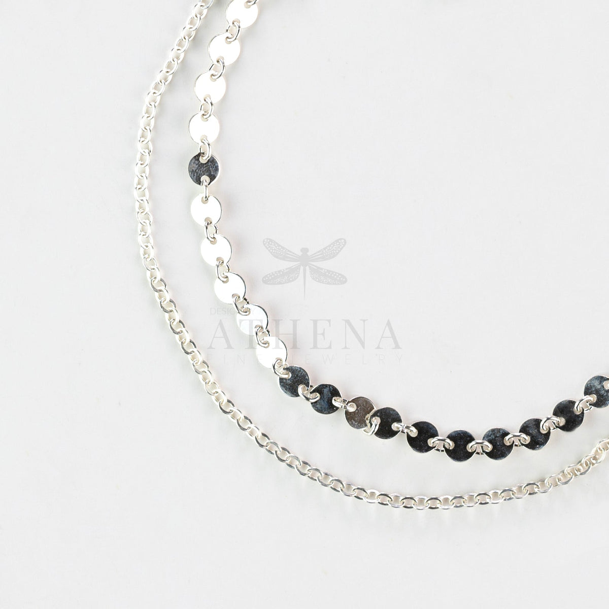 Disc Chain Anklet — Sterling Silver or Gold Fill