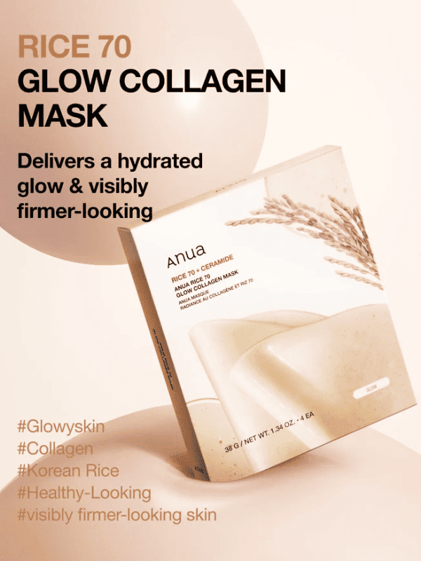 Anua Rice 70 Glow Collagen Mask 38g