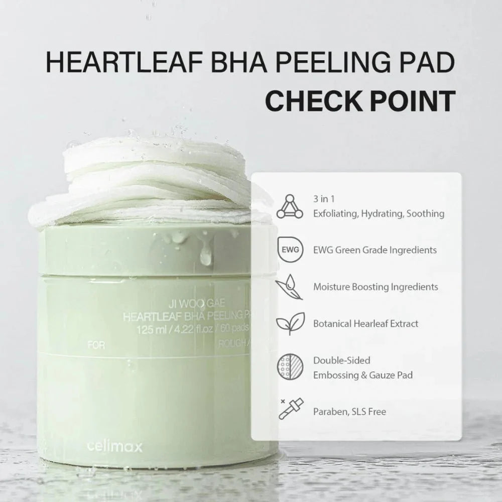 Celimax Ji Woo Gae Heartleaf BHA Peeling Pad 125ml / 60pads