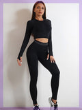 Women’s Seamless Sports Set – Workout Outfit with Booty Yoga Pants