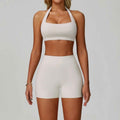 Women’s Backless Halter Yoga Workout Set – Tight-Fit Quick-Dry Activewear