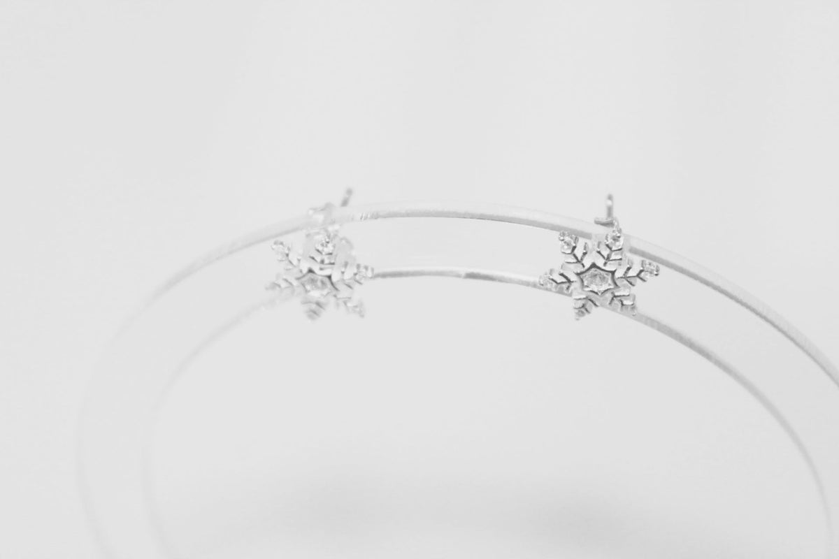 Snowflake CZ Studs in Sterling Silver
