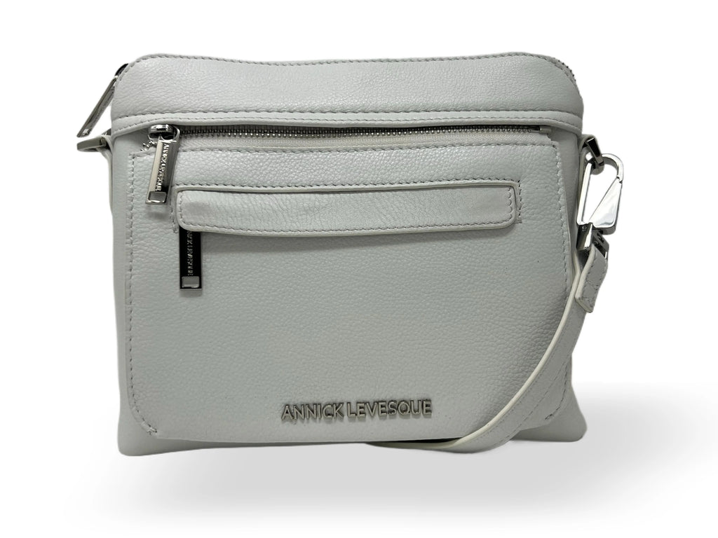 Petit Sac à Bandoulière en Cuir Blanc, Brigitte
