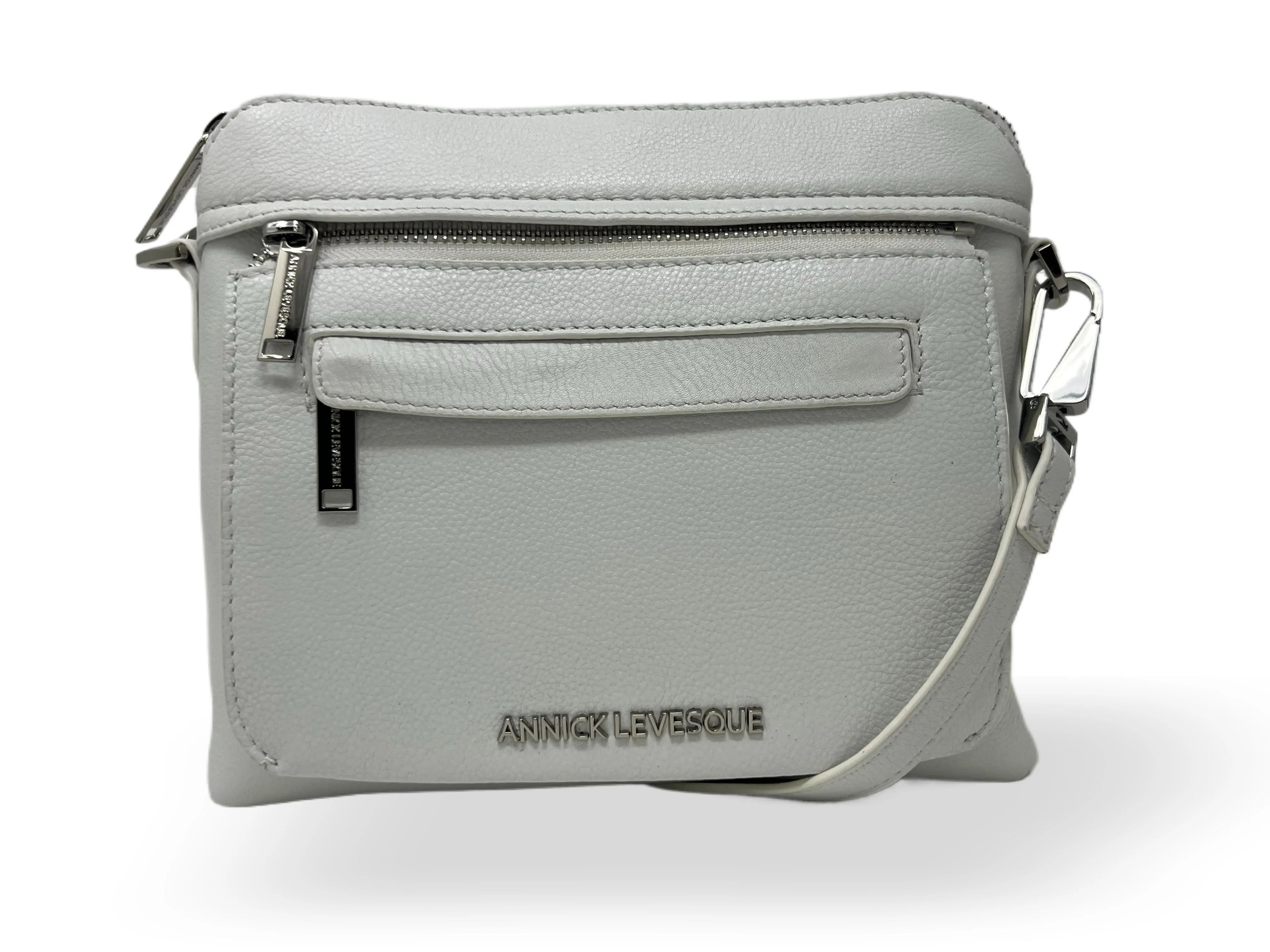 Petit Sac à Bandoulière en Cuir Blanc, Brigitte