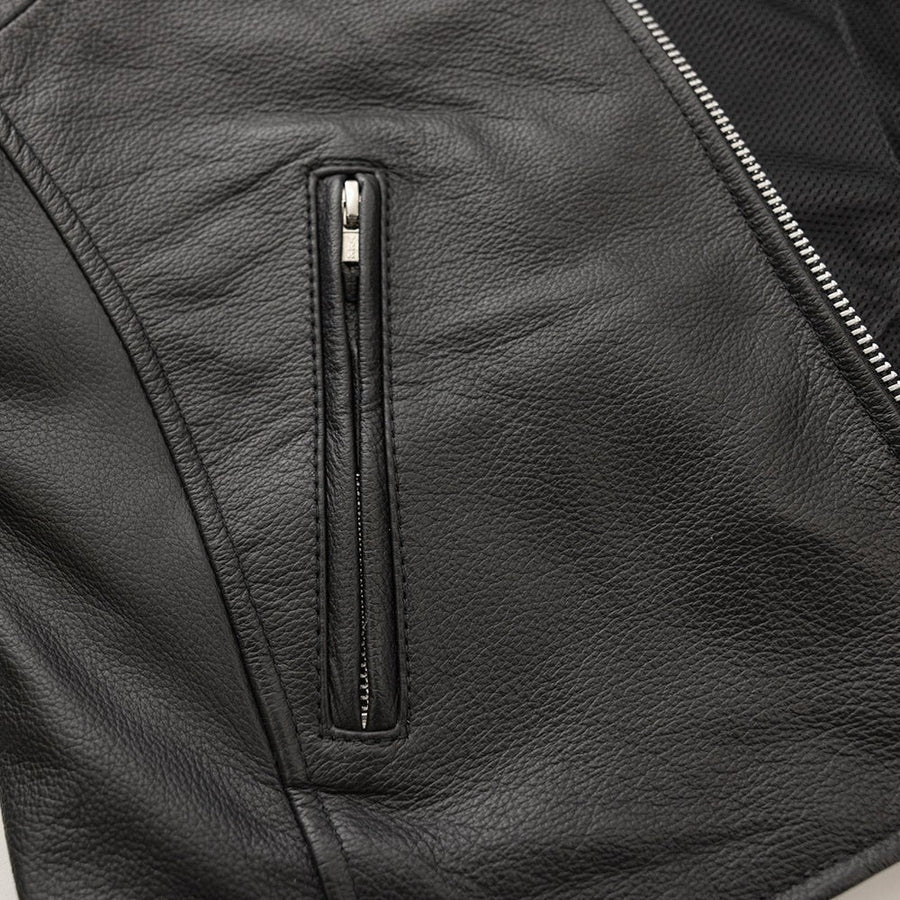 Women’s Motorcycle Leather Jacket. Lightweight Cowhide with Armor Pockets