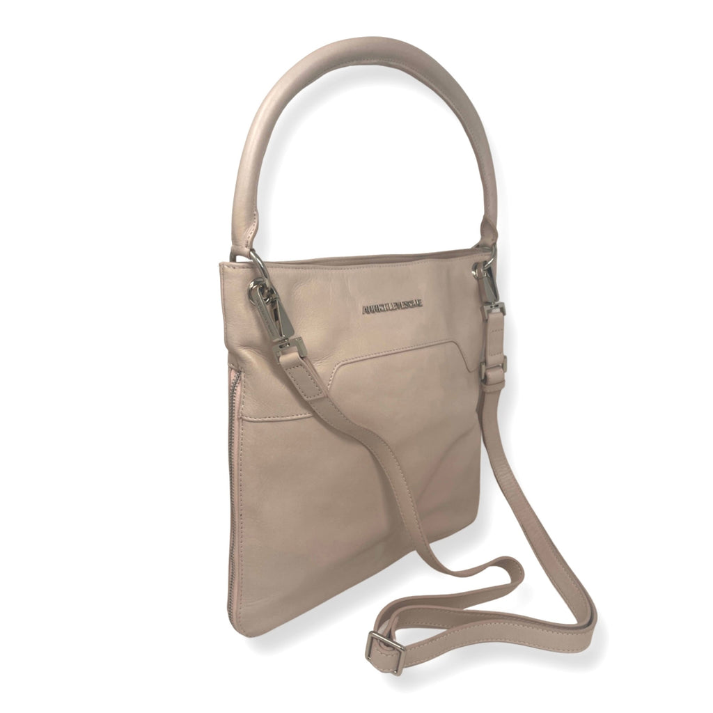 Sac à main en cuir rose poudre - Amelie