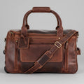 Greenwood Leather Wheeled Duffel Bag. Vintage Sandel Travel Trolley