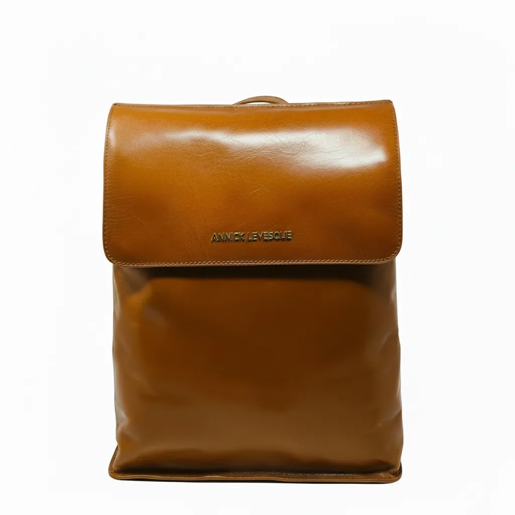Sac à dos en cuir cognac, Antoinette