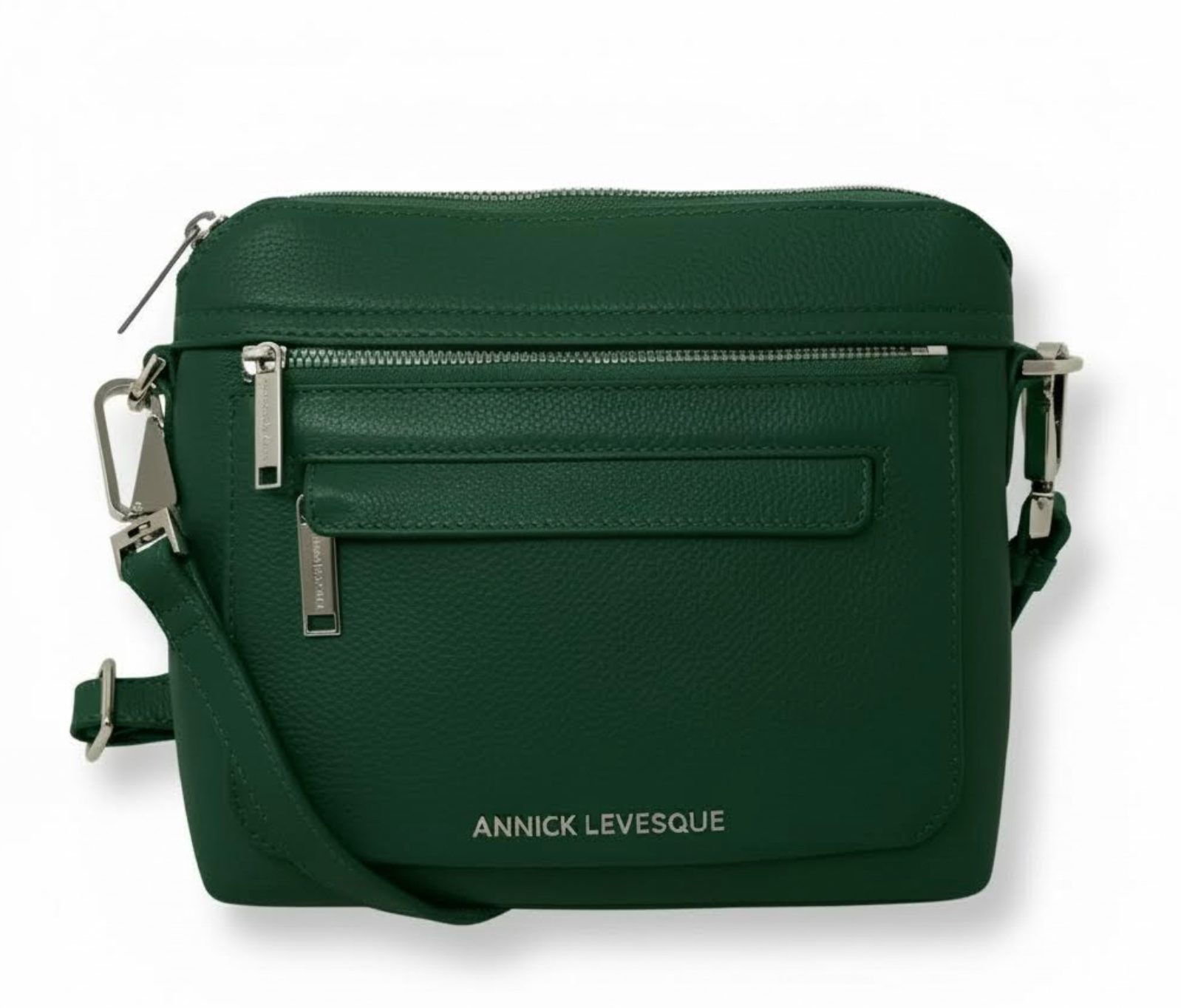 Petit Sac à Bandoulière en Cuir vert foncé, Brigitte